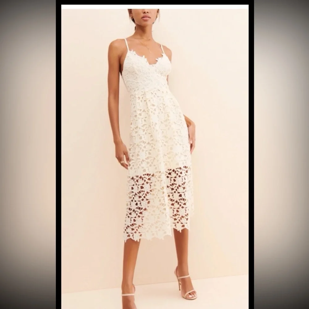 ASTR The Label Butter Yellow Crochet Lace Midi Dress
size Small (4) - Picture 3 of 12